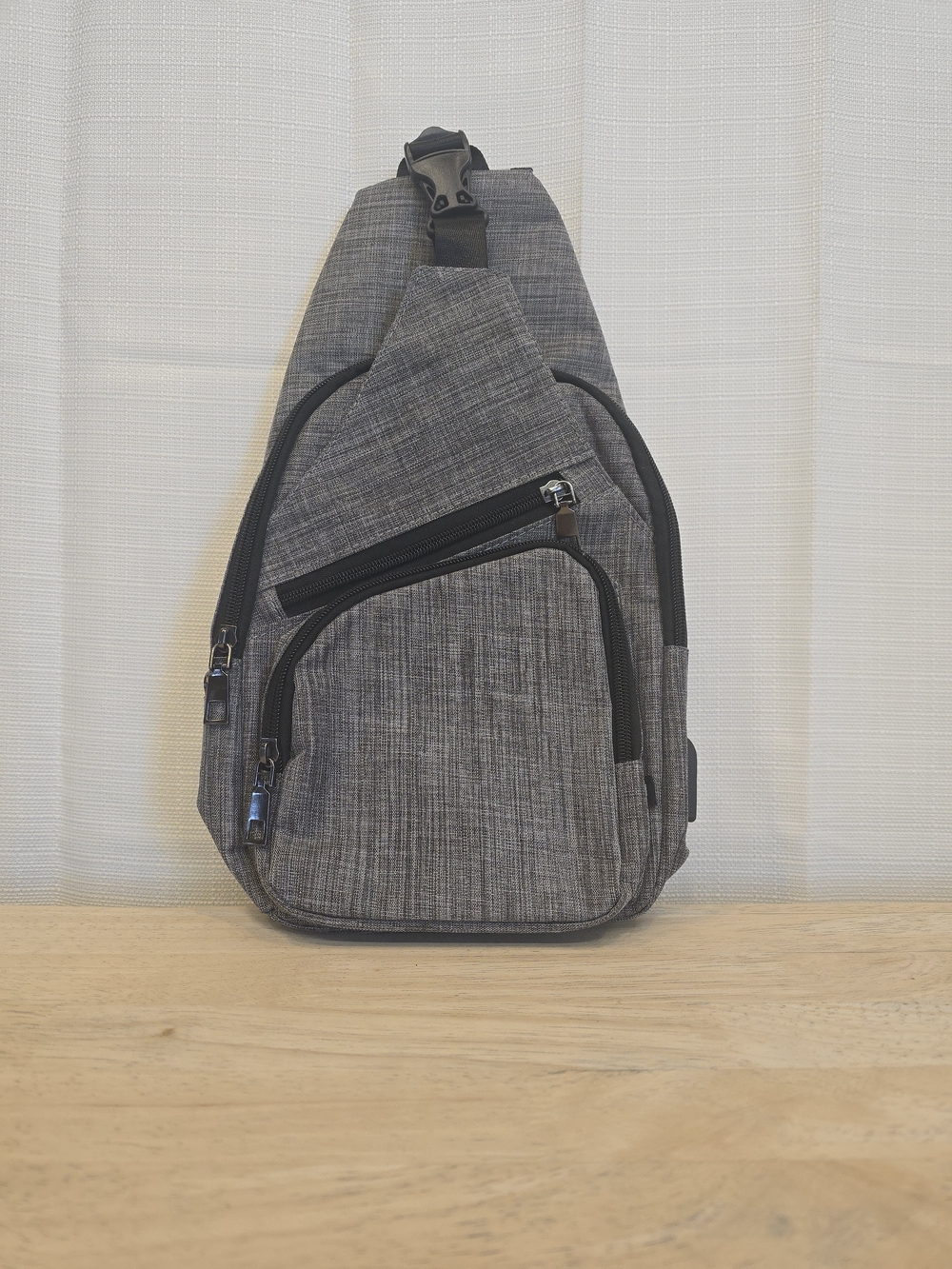 Women's Grey Crossbody Sling Bag - Casual Everyday Carry